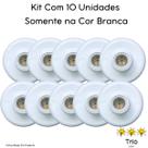 Kit 10 Plafon Soquete E27 Simples Branco Paflon Bocal de Teto Plafonier Luminária de Teto Redondo 10 Peças Tapa Buraco