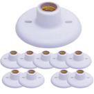 Kit 10 plafon suporte lampada bocal branco porcelana