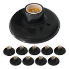 Kit 10 Plafonier Plafon 100w Bocal Soquete E27 Em Porcelana Cor Preto Durale