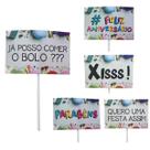 Kit 10 Plaquinhas Divertidas Aniversário Decoração Frases