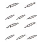 Kit 10 Plug Conector P2 Estereo C/ Mola Metal Niquel Kit 10 Plug Conector P2 Estereo C/ Mola Metal Niquel