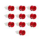 Kit 10 plug industrial 3p+t 16a vermelho 6h 380/440v omg 4076