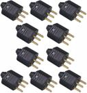 Kit 10 Plug Macho 2P+T 10A 250V 3 Pinos Preto Margirius