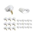 Kit 10 Plug Macho Gigante 3 Pinos + Tomada Fêmea 10A Branca - Ilumi Kit 10 Plug Macho Gigante 3 Pinos + Tomada Fêmea 10A Branca - Ilumi