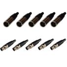 Kit 10 Plug Mini Xlr Macho E Fêmea 3 Pinos Profissional