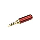 Kit 10 Plug P2 Stereo 4MM Profissional Gold Vermelho