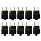 Kit 10 Plug Tomada Pino Macho Prensa Cabo 2P Preto 20A 250V