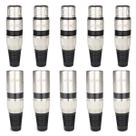 Kit 10 Plugs Canon Xlr Macho Fêmea Voik PVK-MP Metal Preto