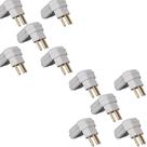 Kit 10 plugue 2p+t 10a 90g c/ prensa cabo pld10-3 cinza margirius