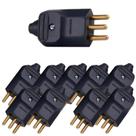 Kit 10 plugue macho 2p+t 20a pt com prensa cabo margirius