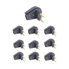 Kit 10 Plugue Macho Gigante 2 Pinos 2P 20A Preto - Ilumi