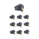 Kit 10 Plugue Macho Gigante 3 Pinos 2P+T 20A Preto - Ilumi Kit 10 Plugue Macho Gigante 3 Pinos 2P+T 20A Preto - Ilumi