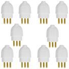 Kit 10 Plugue Pino Macho 2p+t 10A Oco Com Inmetro Bivolt 110V/220V Branco