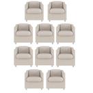 Kit 10 Poltronas Decorativa Bia Matérial Sintético Bege - TWdecora Kit 10 Poltronas Decorativa Bia Matérial Sintético Bege - TWdecora