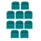 Kit 10 Poltronas Decorativa Bia Suede Azul Tifany - TWdecora Kit 10 Poltronas Decorativa Bia Suede Azul Tifany - TWdecora