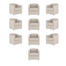 Kit 10 Poltronas Decorativa Reforçada Consultório Sala Suede