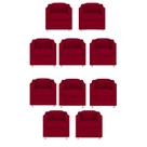 Kit 10 Poltronas Decorativa Reforçada Recepção Clinica Salão Suede Vermelho