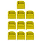 Kit 10 Poltronas Decorativa Tilla Suede Amarelo - TWdecora