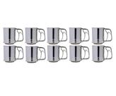 Kit 10 Polvilhadores Inox P/ Farrinha Açúcar Tapioca Peneira