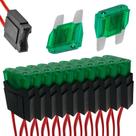 Kit 10 Porta Fusível Max Fio 4mm + 10 Fusíveis 30 Amperes