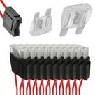 Kit 10 Porta Fusível Max Fio 4mm + 10 Fusíveis 80 Amperes