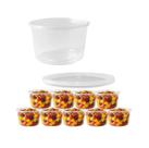 Kit 10 Pote 1200 Ml Transparente Bpa Free Marmita Microondas