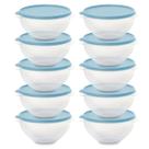 Kit 10 Pote de Plástico Hermético 500ml Marmita C/ Tampa Bowl Redondo Tijela Vasilha Alimentos