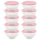 Kit 10 Pote de Plástico Hermético 500ml Marmita C/ Tampa Bowl Redondo Tijela Vasilha Alimentos