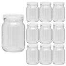 Kit 10 Pote de Vidro 267ml Com Tampa Plástica Para Tempero
