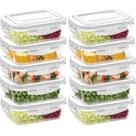 Kit 10 Pote De Vidro Hermetico 640ml Ratangular BPA Free Tampa Plastica Armazenar E Conservar