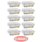 Kit 10 Pote de Vidro Marmita Fit Tampa Plast 4 Travas 1040ml Kit 10 Pote de Vidro Marmita Fit Tampa Plast 4 Travas 1040ml