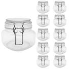 Kit 10 Pote Hermético Vidro C/ Trava Silicone Vedação 500ml
