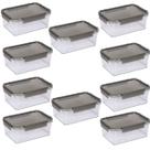 Kit 10 Pote Organizador de Alimentos Hermético 1,6L C/ Tampa