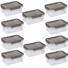 Kit 10 Pote Organizador de Alimentos Hermético 1,6L C/ Tampa