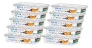 Kit 10 Pote Retangular 820ml Armazenamento Alimento S/ Bpa