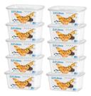 Kit 10 Pote Retangular Alimento 2l Armazenamento Bpa Free