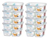 Kit 10 Pote Retangular Divisoria 1,1l Armazenamento Bpa Free