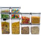 Kit 10 Potes 500ml 1,6L Litros Hermético Organizadores Tampa Kit 10 Potes 500ml 1,6L Litros Hermético Organizadores Tampa