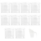 Kit 10 Potes Acrílico Quadrado com Tampa 7,4l+ Conchas 600ml