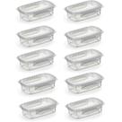 Kit 10 Potes Alimentos 270ML Com Tampa e Travas Transparente