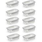 Kit 10 Potes Alimentos 270ML Com Tampa e Travas Transparente Kit 10 Potes Alimentos 270ML Com Tampa e Travas Transparente