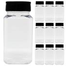 Kit 10 Potes De Plastico 220ml Porta Tempero Com Tampa Dosadora Dupla Kit 10 Potes De Plastico 220ml Porta Tempero Com Tampa Dosadora Dupla