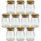 kit 10 Potes De Vidro Com Tampa De Rolha Para Lembrancinha 100ml