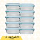 Kit 10 Potes Hermético 370ML Vidro Marmita/Lancheira Frutas Fit Kit 10 Potes Hermético 370ML Vidro Marmita/Lancheira Frutas Fit