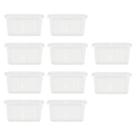Kit 10 Potes Hermético Slim 1700ML Multiuso 22,5x10Cm Branco