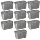 Kit 10 Potes Herméticos Slim Multiuso 4.470 ML Cinza