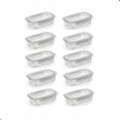 Kit 10 Potes Microondas Pequeno Travas 270ML Transparente