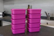 Kit 10 Potes Organizadores 250ml com Tampa Multiuso, Práticos e Empilháveis Marmita Fitness
