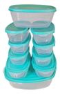 Kit 10 Potes Plásticos Transparentes Com Tampas Coloridas