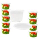 Kit 10 Potes Tampa 450ml Redondo Transparente Multiuso